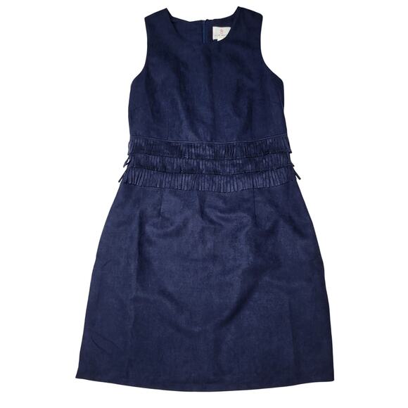 JB by Julie Brown Dresses & Skirts - Julie Brown Faux Suede Fringe Waist Mini Sheath Dress Navy Blue Sleeveless 2 XS